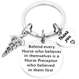 Hutimy Nurse Instructor Gifts Keychain Clinical Instructor Jewelry Nursing Preceptor Nurse Preceptor Key Chain, White, Medium