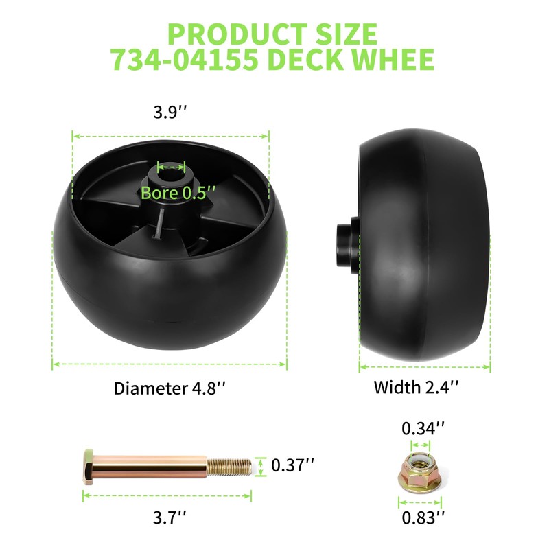 UP2WIN Replacement 734-04155 Deck Wheels, Deck Gauge Wheels Compatible with