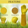 1 pair Long Sleeve Leather Gloves, Gardening Gloves for Men&Women,