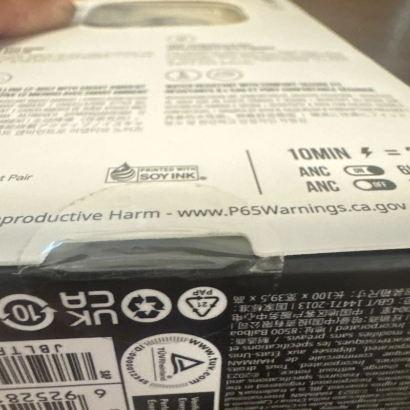 JBL Tune Flex Noise Cancelling Earbuds Ghost White NEW