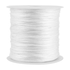 Nylon Cord White, 100m x 0.8mm Cord for Pleated Nylon Thread Chinese Knot Cord Beading Cord for Bracelets Beads Threading Necklace Jewellery Making DIY Crafts