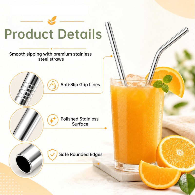 Reusable Straws & Stainless Steel Straws -Metal Drinking Straws