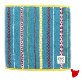 Tanaka Sangyo STRIPE HOLIC Imabari Towel Handkerchief, Made in Japan, Blue, Approx. 9.8 x 9.8 inches (25 x 25 cm)
