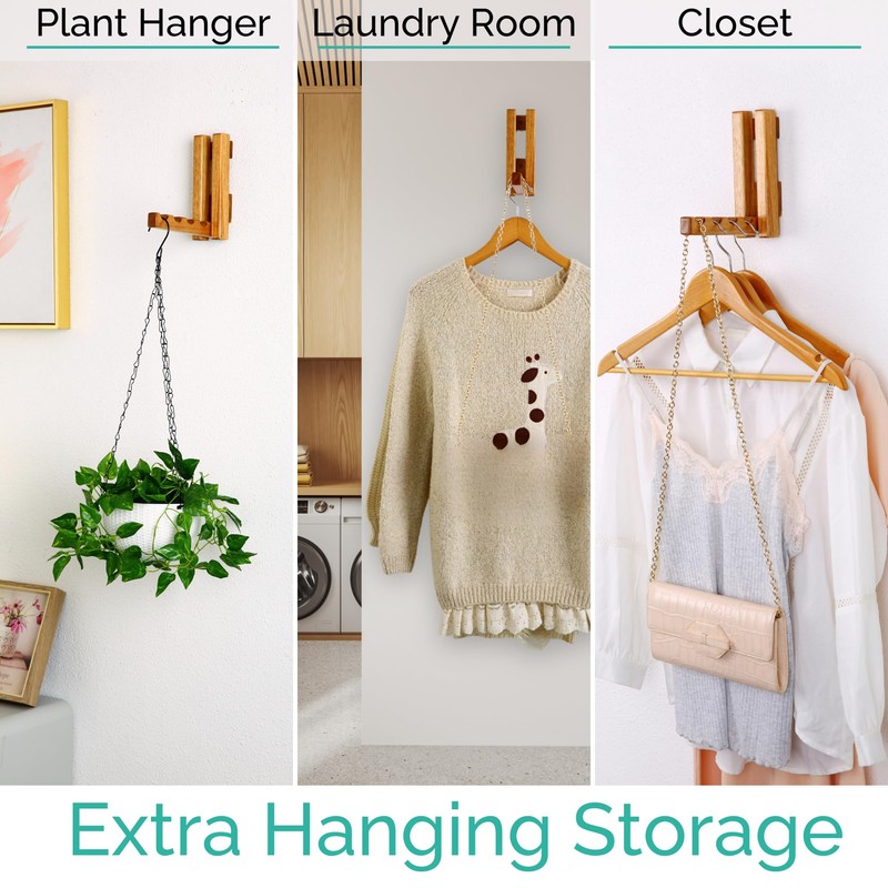 Clothes Drying Rack Wall Mounted, Foldaway Clothes Rail - Multi-Functional