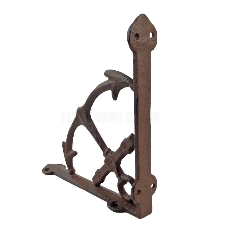 Unbranded 2 Cast Iron Anchor Shelf Brackets Cast Iron Nautical