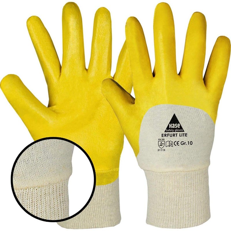 12 Pairs Rabbit Safety Erfurt Lite Nitrile Work Gloves, Partially