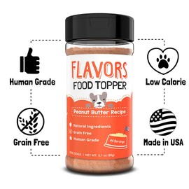 Flavors Food Topper for Dogs, Peanut Butter Recipe, 3.1-Ounce