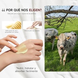 Tucorresi Crema de cebo de res para la cara: 100% Grass Fed Sebo para la Cara - Hidratación Profunda y Duradera para Piel Seca y Sensible. Rica en Vit