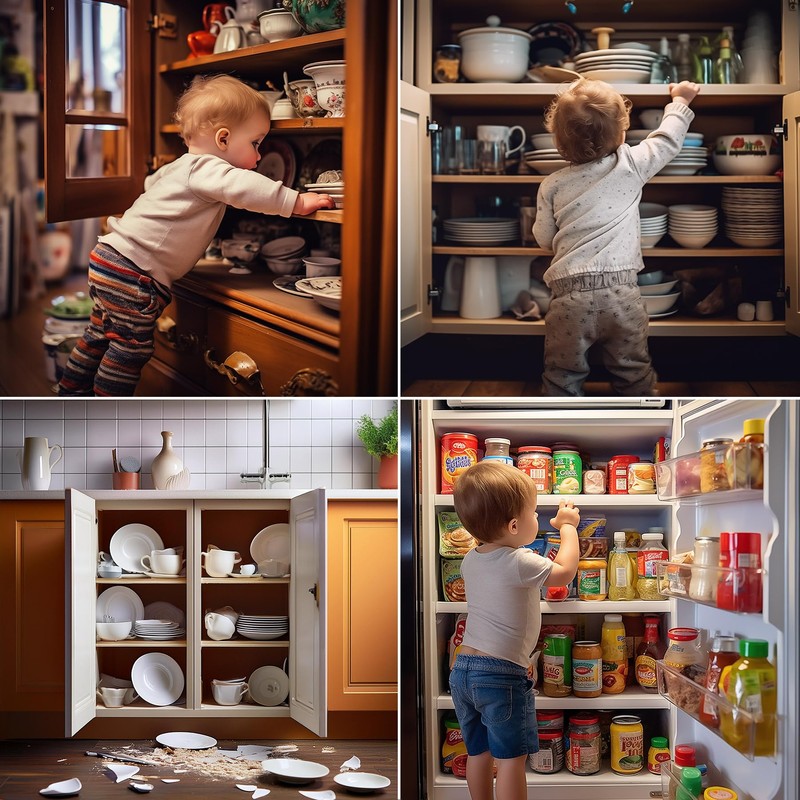 5 Pack Cabinet Locks Baby Proofing For Knobs & Handles,