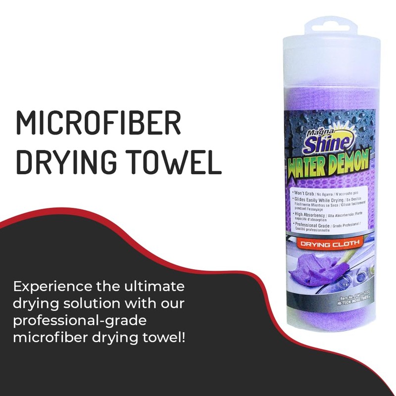 HI-TECH Magna Shine Water Demon Drying Towel – Ultra Absorbent