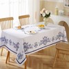 SASTYBALE Spring Tablecloth Rectangle Blue and White Porcelain Table Cloth,