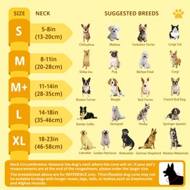 Soft Dog Cone Collar with Anti-Lick Shield, Inflatable Donut Cones Alternative After Surgery for Large/Medium/Small Dogs to Stop Licking, Elizabethan Neck Ecollars of Shame, Comfy Pillow E Recovery