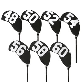 Yeanifeana 7PCS Golf Club Head Covers for Wedges, Waterproof Anti-Scratch Iron Protective Covers with Large Numbers