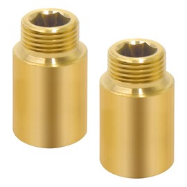 lyualma Brass Extension Fitting G1/2 Inch x 30 mm Connection Extension Thread Fitting Brass Tap Extension for Heating and Drinking Water Installation Pack of 2