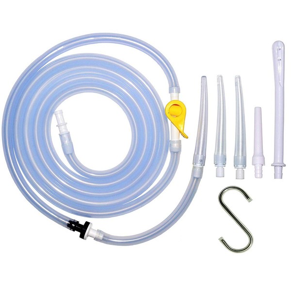 Enema Kit Replacement Part Silicone Enema Hose Colon Cleansing Accessories, Include Tubing, Tips, Connectors, Non-Return Valve, Stopcock Tap, Clamp & Hook