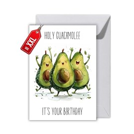 WBdesignz Birthday Card with Envelope - Holy Guacamolee It's Your Birthday Happy Birthday Card (XXL DIN A4)