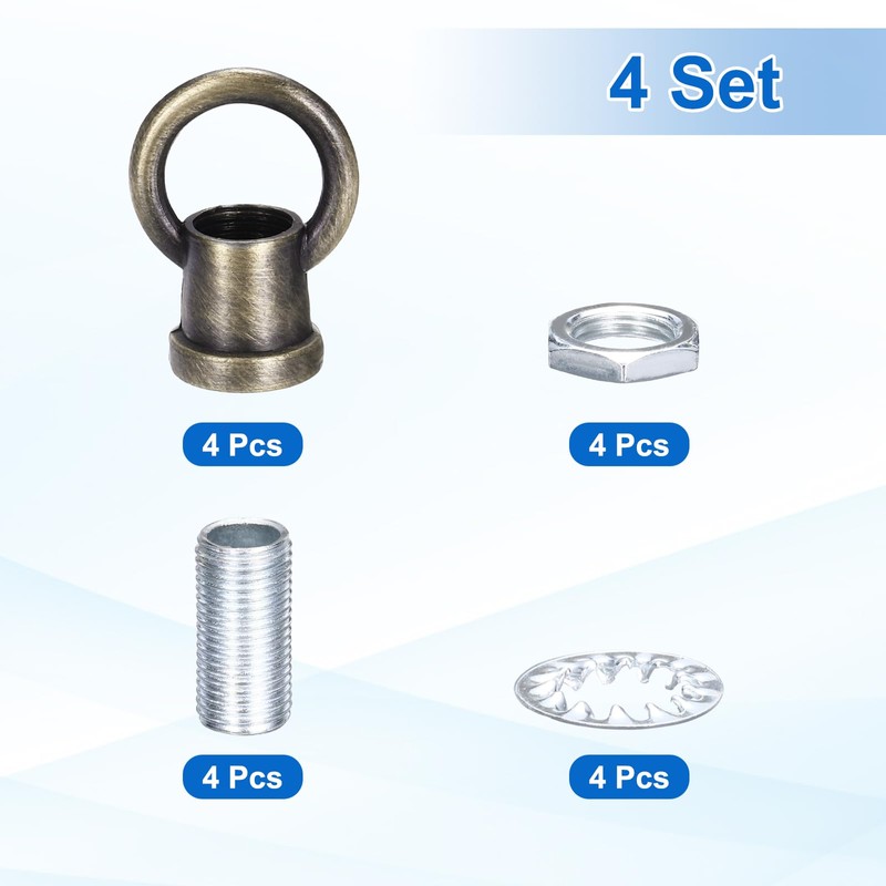 PATIKIL 18Lb Load Lamp Female Loop Holder, 4 Set Lifting