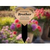 OriginDesigned Brother Heart Shaped Engraved Memorial Plaque Stake - Copper