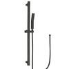 BEIYI Matte Black Handheld Shower with Slide Bar Square Handheld