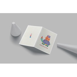 WBdesignz Pastel Frame Birthday Cards – Choice of Motif (Birthday Greetings – Turtle)
