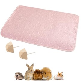 AzulLanse Waschbarer Meerschweinchenkäfig Liner 100 * 70cm Wiederverwendbare waschbare Pinkelpads, wasserdichte Meerschweincheneinstreu für Kleintier 2 Backenzähne Stein(Rosa)