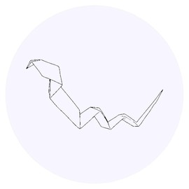 24 x 40mm Round 'Origami Snake' Stickers (SK00071840)