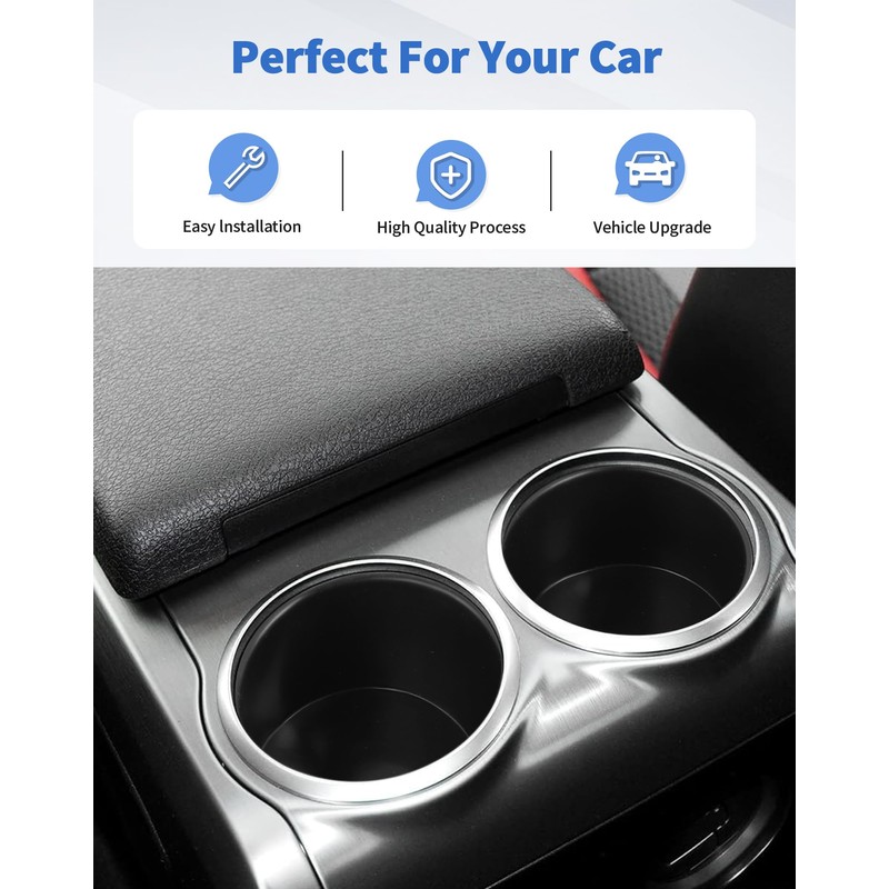 2PCS Rear Center Console Cup Holder Insert Fit for 2003-2014