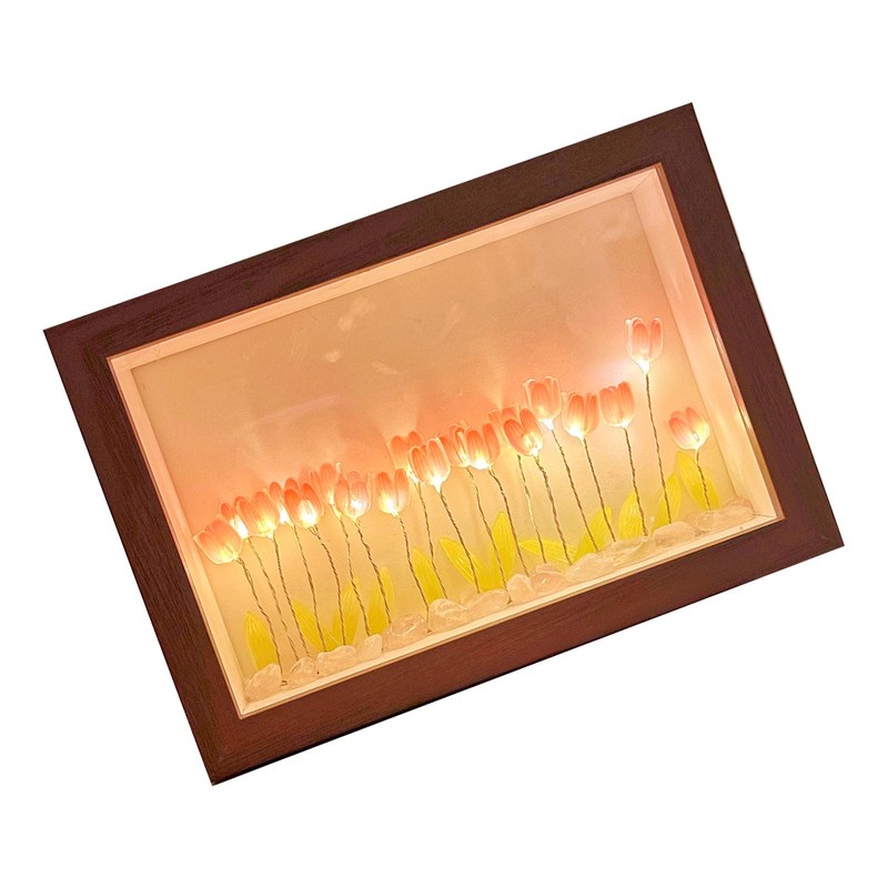 Tulip Light Photo Frame Flower Night Lamp Floral Picture Frame