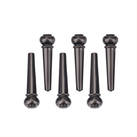 6Pcs Guitar Bridge Pins, Brass Pin Acoustic Guitar Strings Nail Pegs (Black) Ebony Bridge Pins 6 Pacoustic Guitar Strings