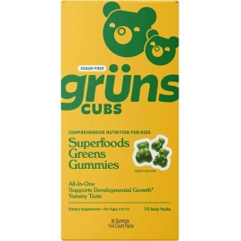 Vitamins Super Greens Gummy Bears Kids Daily 14-Count Sachets - Sugar Free