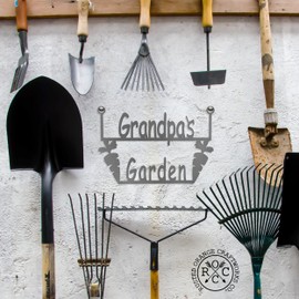 ROCC RUSTED ORANGE CRAFTWORKS CO. Garden Hanger's for Him (Grandpa's)-Garden Signs Decorative Outdoor-Garden gifts for men-Outdoor Signs-Gifts for gardeners men-Fathers day yard sign-Gardening Signs