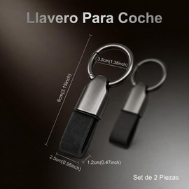 Llavero para Auto Hombre, Llaveros de Acero y Cuero Desmontable 2 Piezas, Práctico Keychain para Llaves de Coche, Moto y Gadgets