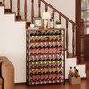 64 Bottles Wine Rack Freestanding Floor with Wooden Top, Wine