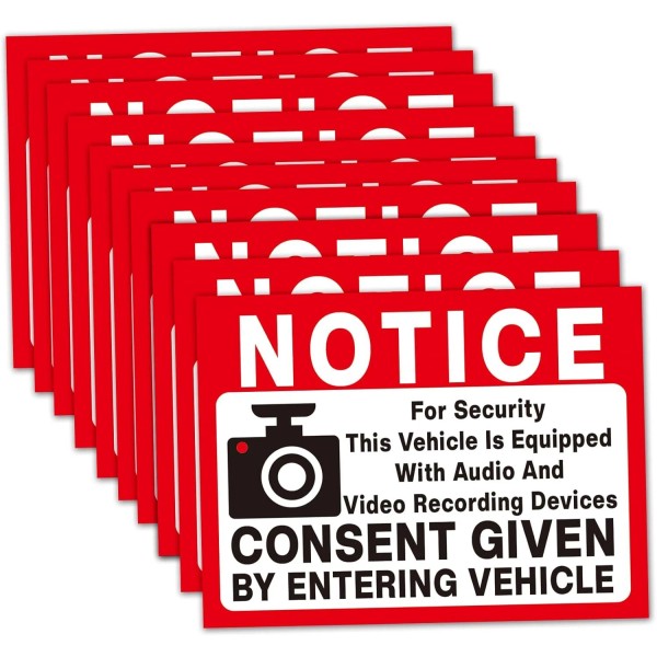 NoBrand 10 Pcs Car Audio and Video Recording Devices Sticker,