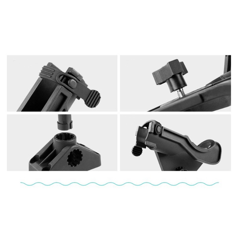 Fishing Rod Holder Clamp Base 360° Adjustable Rotating Weatherproof Open