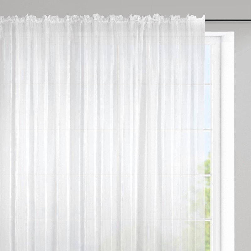 Eurofirany Lucy Voile Curtain, White, 400 x 150 cm