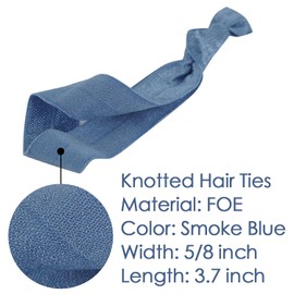 MEEDEE 100 Pack Smoke Blue Hair Ties for Women - Soft No Crease, Knotted, Ouchless Elastic Ribbon - No Damage Yoga Hair Ties and Bracelets