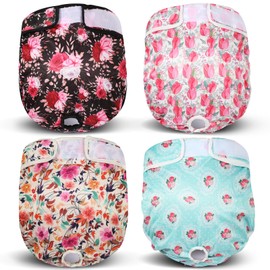 XPCARE Dog Diaper Female (4 Pack) - Washable Reusable Durable Dog Diapers - Highly Absorbent Female Dog Diapers - Dog Aiaper for Dogs in Heat,Incontinence or Excitatory Urination (X-Large)