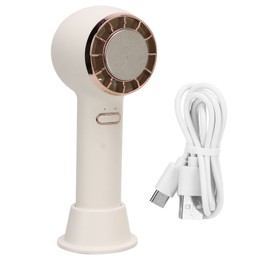 Mini Handheld Fan Portable USB Rechargeable Small Pocket Fan with Cooling Plate for Eyelash Makeup Kids Women White