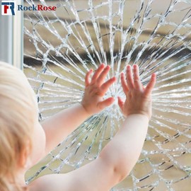 UV 99% Security and Safety 4 Mil Clear Window Film Shatterproof Anti Shatter Tempered Glass Film for Home and Office Windows (Clear, 36 in x 10 FT)