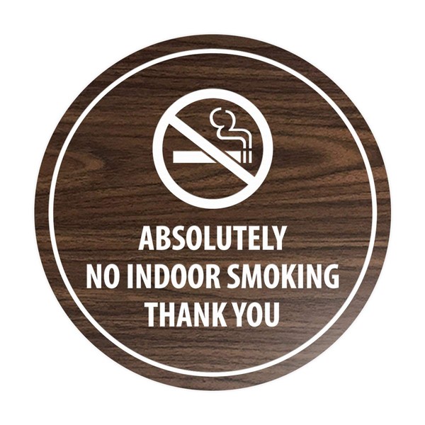 Signs ByLITA Circle Absolutely No Indoor Smoking Thank You Sign
