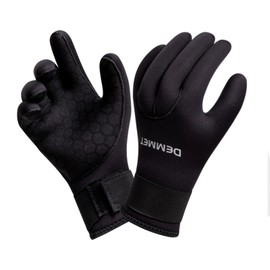 DEMMET Diving Gloves 3mm/5mm Thick Neoprene Wetsuit Gloves,Men Women Underwater Sports Gloves for Fishing Hunting Winter High Elasticity Diving Snorkeling Canoe Kayak Warm Gloves
