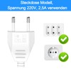 VIEVRE Flat Euro Plug, Pack of 4 Power Plug, 220