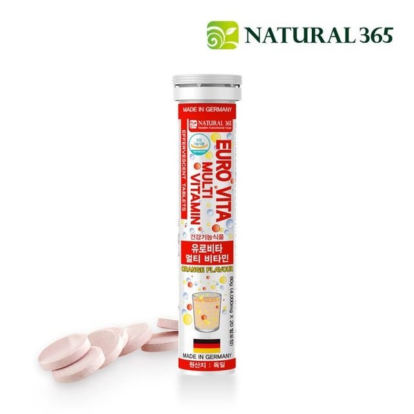 [Natural 365] Natural 365 Eurovita Effervescent Vitamin Multi Vitamin 20-day supply / [내츄럴365] 내츄럴365 유로비타 발포비타민 멀티 비타민 20일분