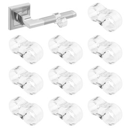 Dunkwckore Pack of 10 Door Stoppers, Window Stoppers for Ventilation, Transparent Door Stopper, Door Handle Protection, Highly Elastic Door Handle for Protection of Walls and Furniture