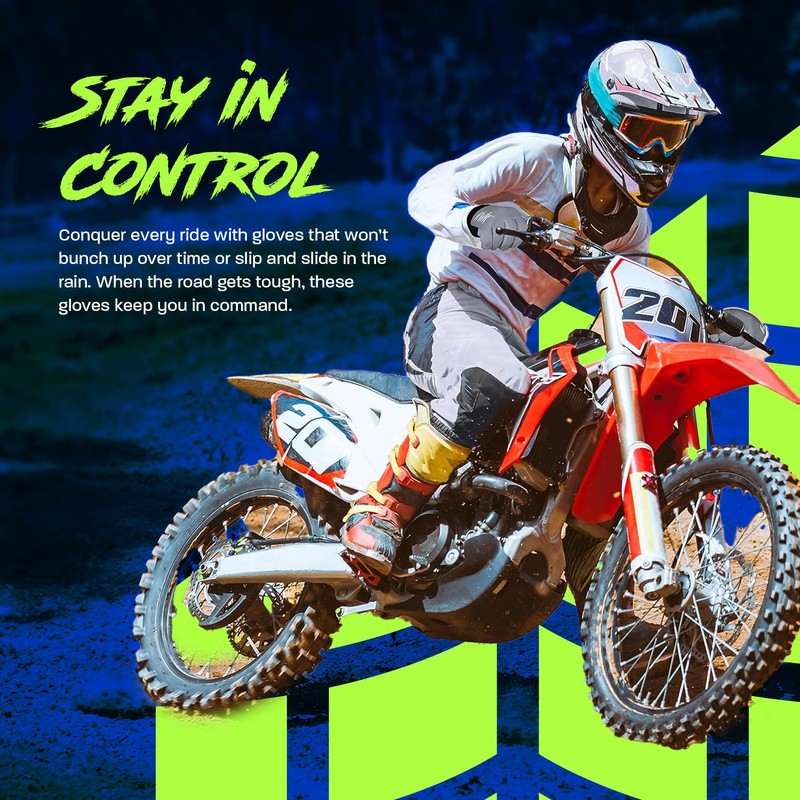 HWK Motorcycle Gloves for Men & Women, Durable & Comfortable