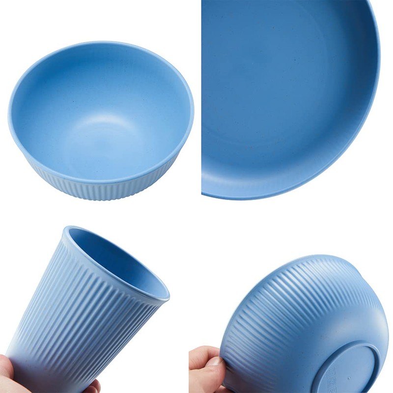 18pcs Wheat Straw Dinnerware Sets, HXYPN Unbreakable Reusable Dinnerware Set