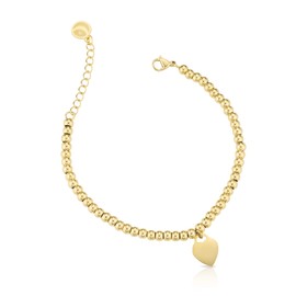 inSCINTILLE Women's Stainless Steel Heart Bracelet with Adjustable Length and Gift Box, Stainless Steel, Enamel