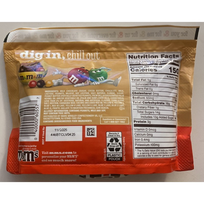 M&M's NEW PEANUT BUTTER & JELLY M&M'S MILK CHOCOLATE CANDIES
