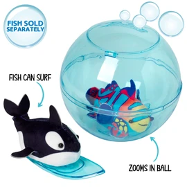 John Adams Zhu Zhu Pets | Zhu Zhu Aquarium Bubble Ball & Surfboard Playset | Electronic Pets | Ages 4+, Blue, 11546